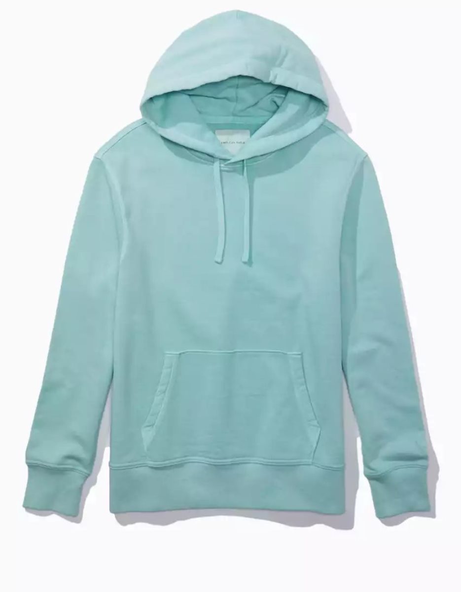 Sweat à Capuche American Eagle AE Bonfire Fleece Turquoise Clair Homme | AFM-60894488